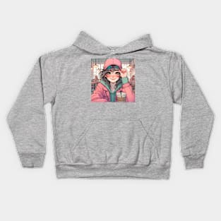 Flirting at the Coffee Shop Kids Hoodie